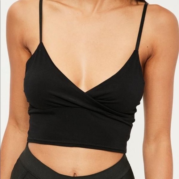 Misguided Jersey Wrap Over Top in Red - Picture 1 of 4